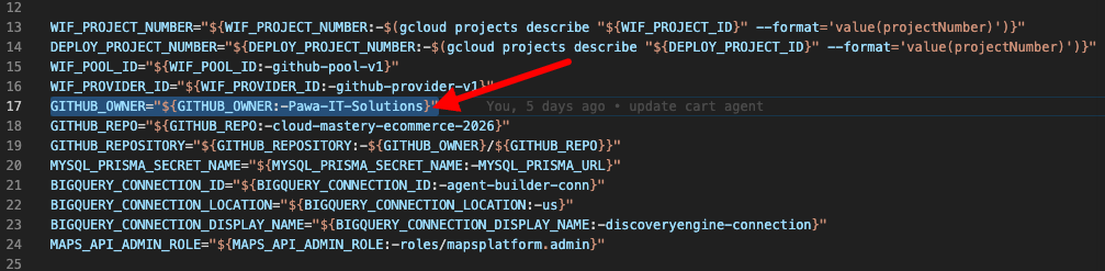 Edit GITHUB_OWNER in the script — Linux/macOS