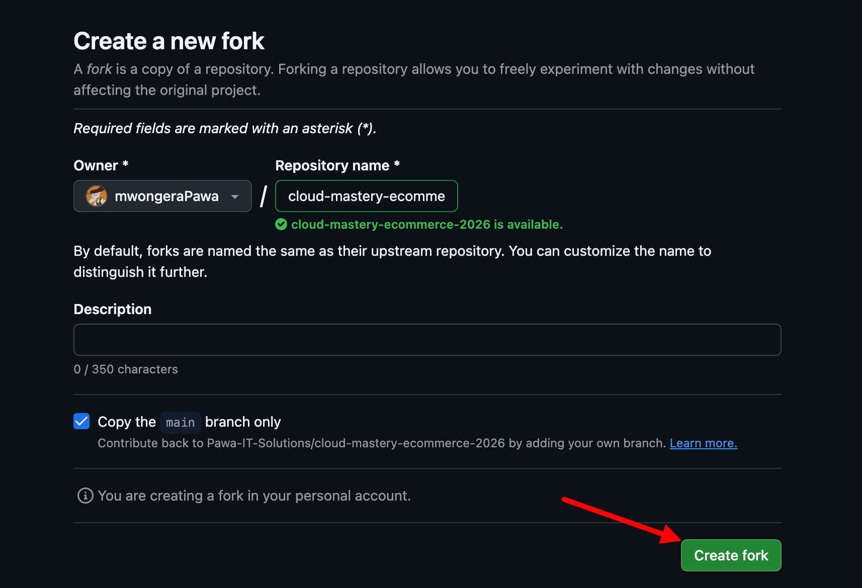 Create the new fork