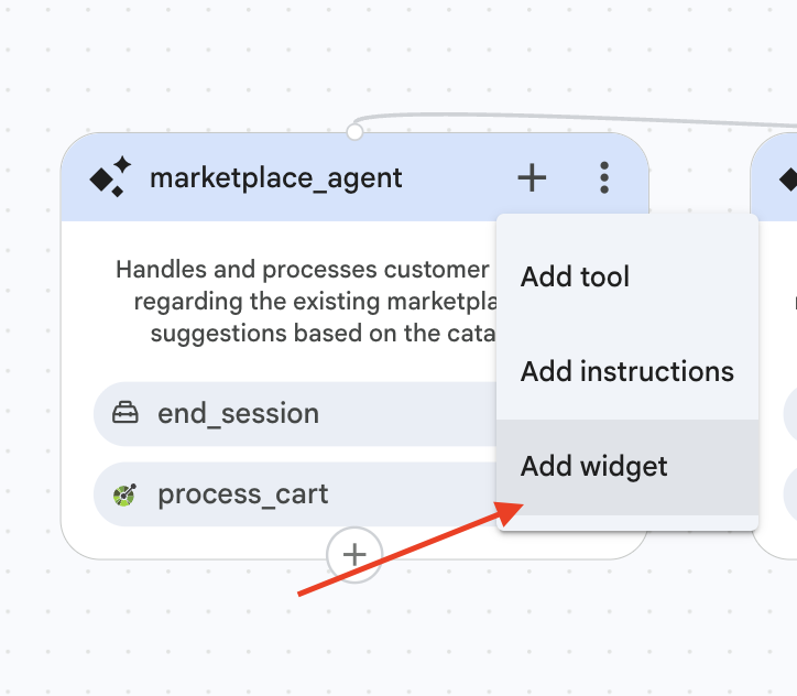 Add widget button