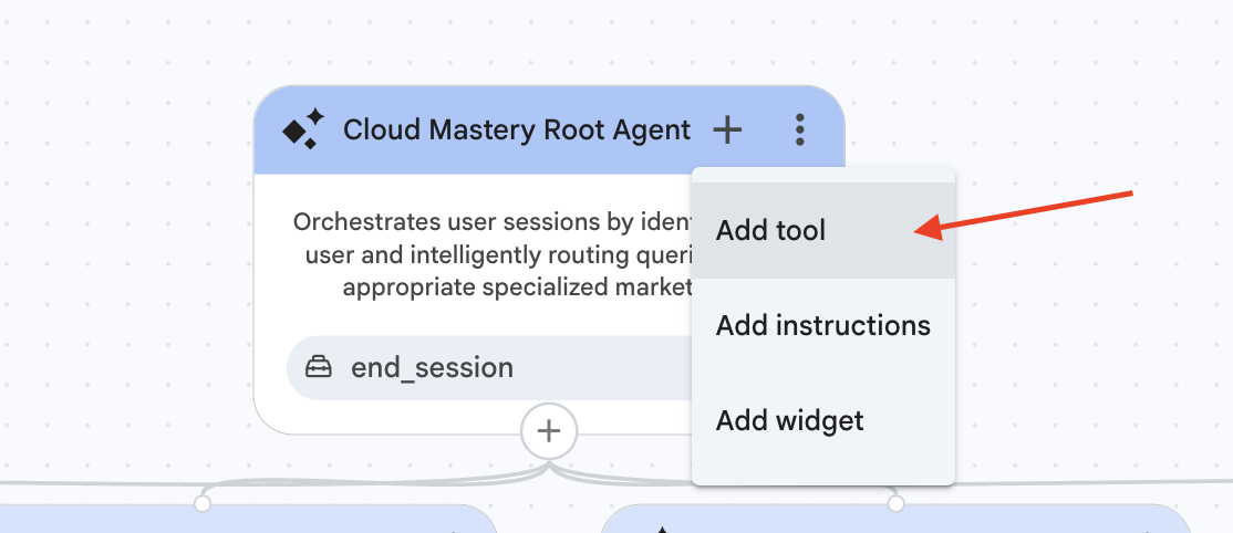 Root agent add tool
